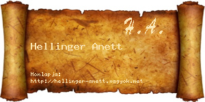 Hellinger Anett névjegykártya